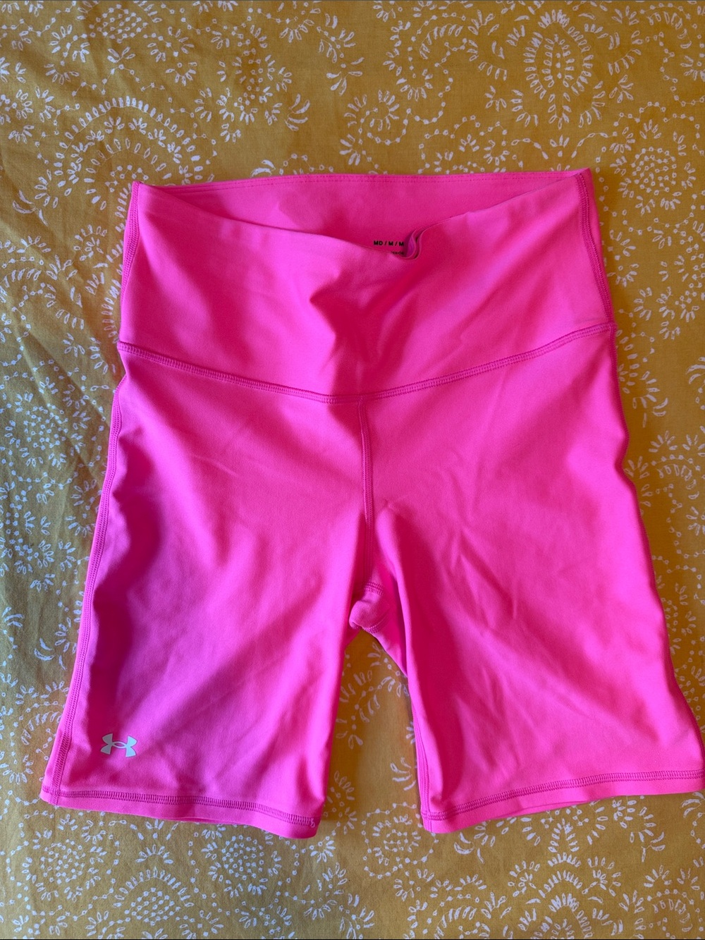 Under Armour Women's Bright Pink High-Rise Bike Shorts